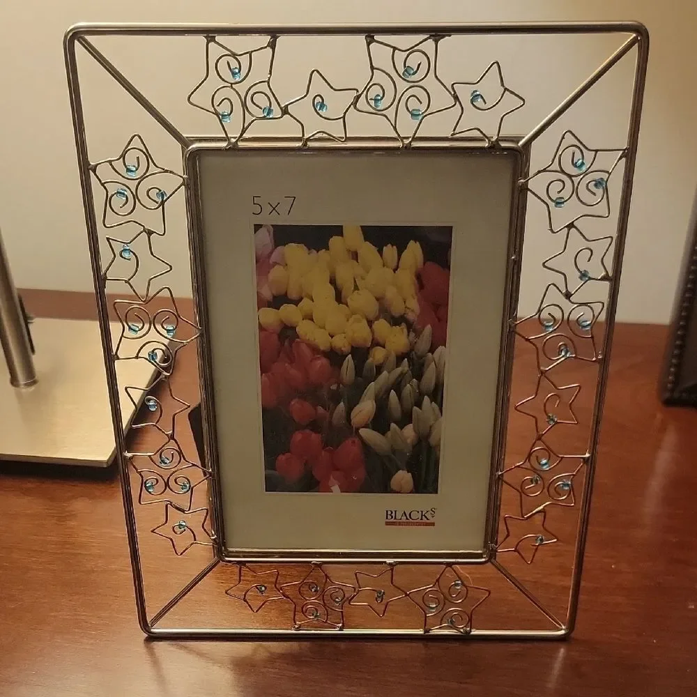 Elegant Starry Silver Photo Frame 5×7